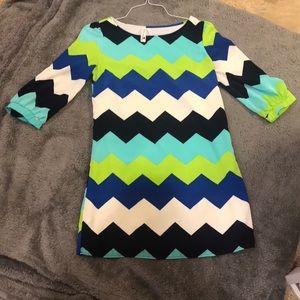 Chevron long sleeve dress